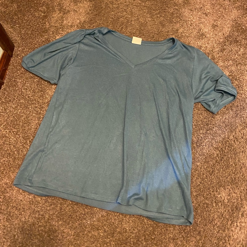 Mod Ref Blue V-Neck Women's Top